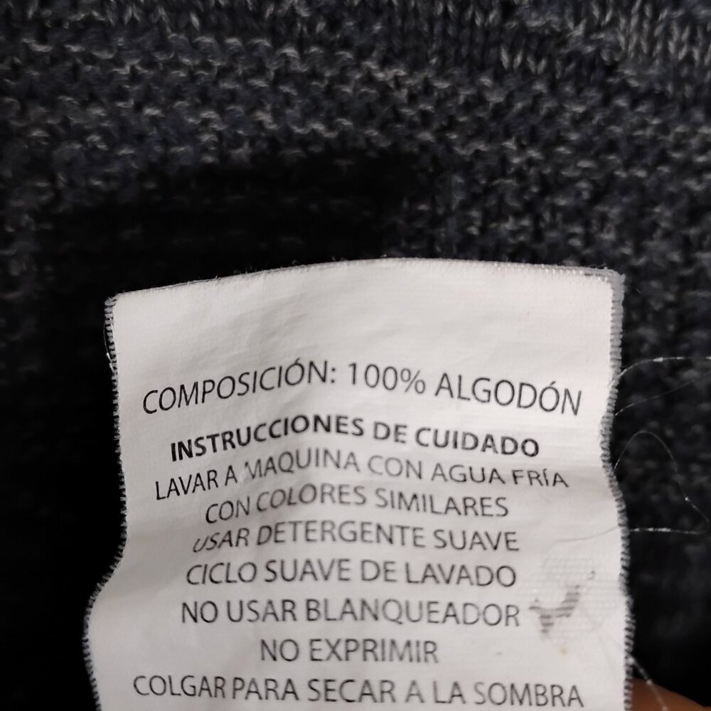 VTG ACA JOE Knitted Pullover Crewneck Sweater Size Large Steel Blue 100% Cotton - Picture 8 of 8